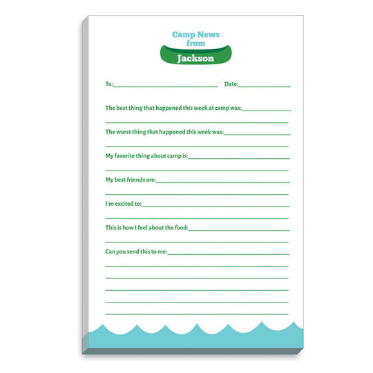 Green Canoe Fill In Camp Notepads